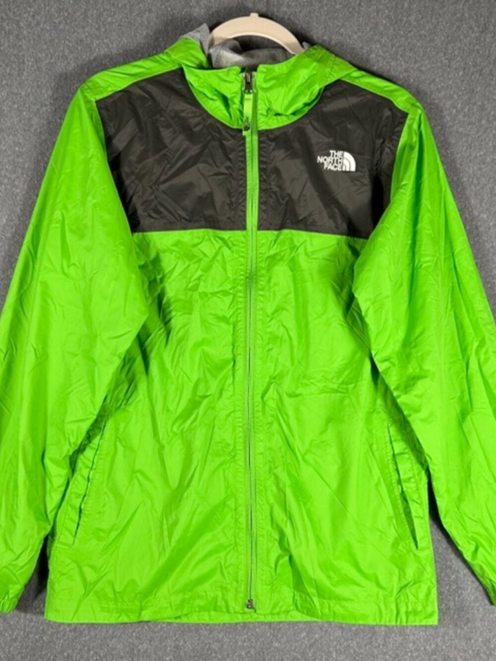 The North Face Zipline Rain Jacket Youth Sz XL Kelly Green #NF0A2U3T Full Zip